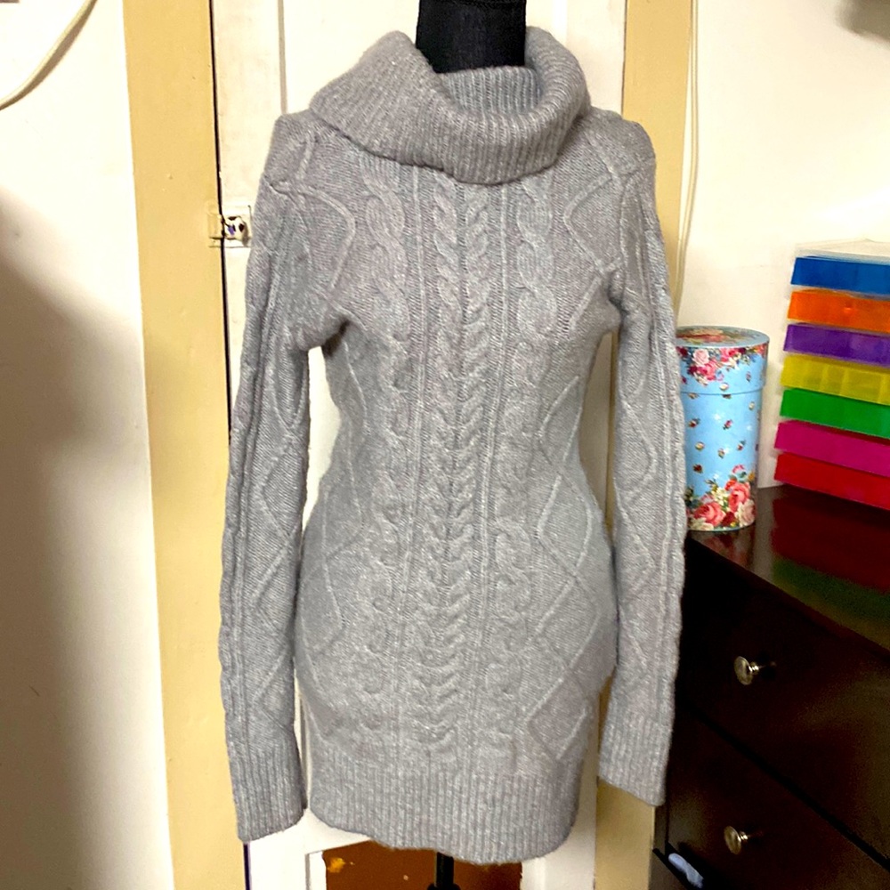 Turtle neck sweater dress